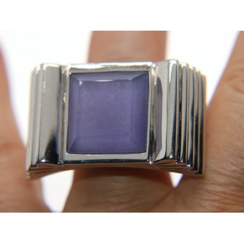 NSA|anello a fiocco argento 925 grande agata brasiliana viola misura 18