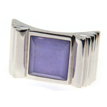 NSA|anello grande a fiocco argento 925 grande agata brasiliana viola misura 18