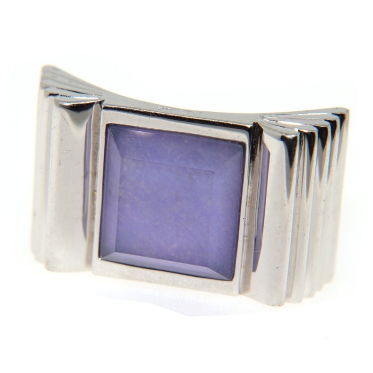 NSA|anello grande a fiocco argento 925 grande agata brasiliana viola misura 18