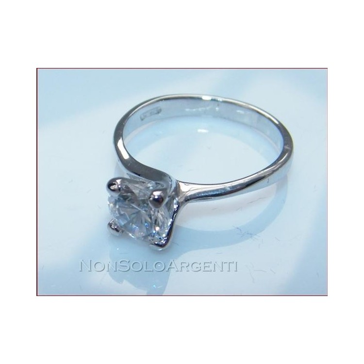 NonSoloArgenti |Splendido anello in Argento 925 con grande zircone da 7 mm