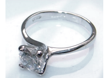 NonSoloArgenti |925 silver ring woman Solitaire with brilliant cut Zirconia 7mm