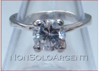 NonSoloArgenti |Splendido anello in Argento 925 con grande zircone da 7 mm