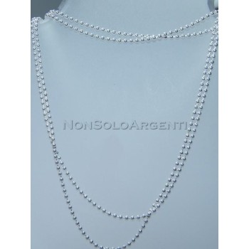 NSA|SILVER 925: Choker necklace dots balls balls various lengths bleached model