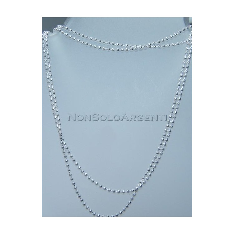 NSA|SILVER 925: Choker necklace dots balls balls various lengths bleached model