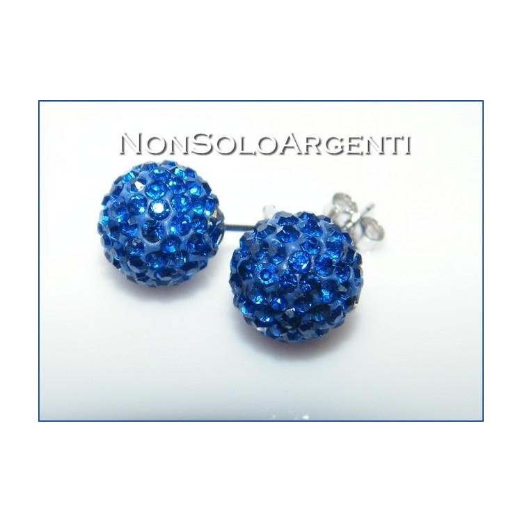 NSA|Argento 925 Rodiato : Orecchini al lobo con sfera di zirconia 10mm