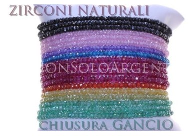 NSA|Argento 925 : Bracciale Donna semipreziosi pietre zirconi naturali chiusura gancio mis 17