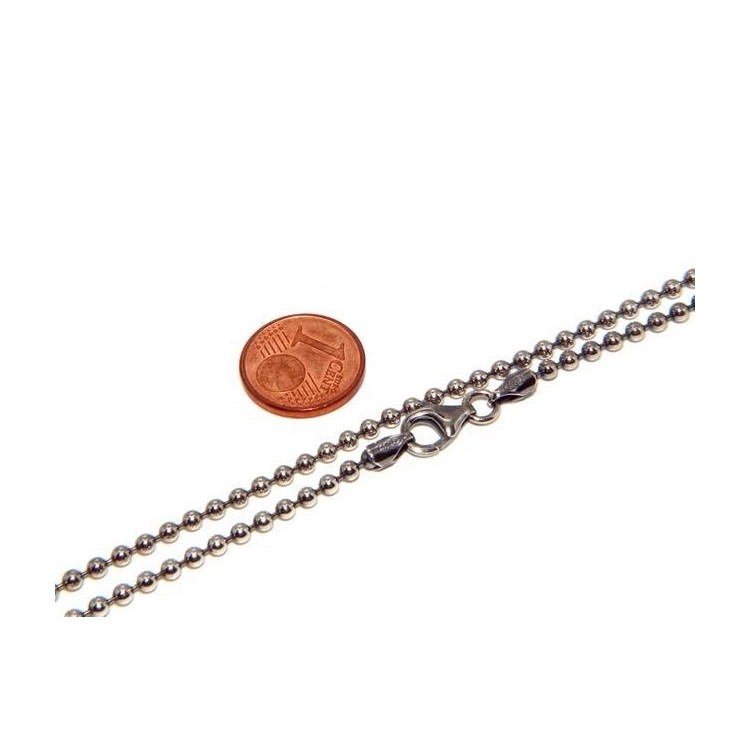 NSA|ARGENTO 925 : Girocollo collana pallini palline balls 2,5 mm varie lunghezze modello scuro anticato antico