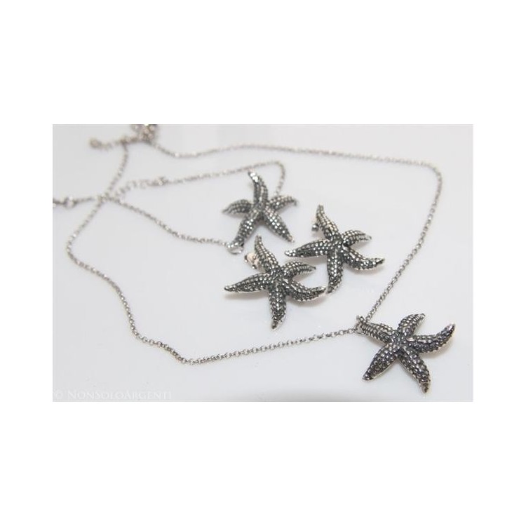 NSA|Argento 925 : Gioielli realizzati a mano con stelle marine grandi - Orecchini - collana - bracciale o completo