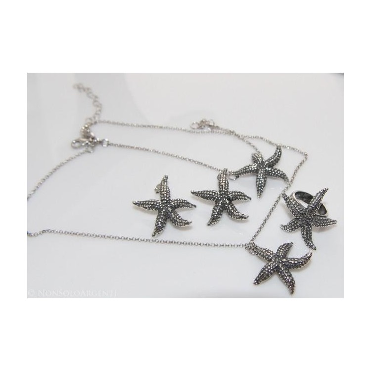 NSA|Argento 925 : Gioielli realizzati a mano con stelle marine grandi - Orecchini - collana - bracciale o completo