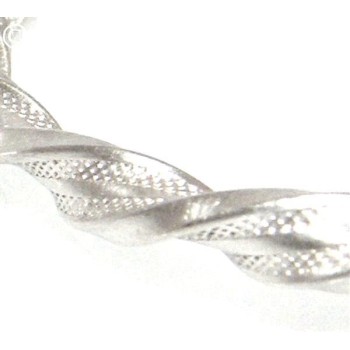 NSA|Argento 925 : bracciale uomo o donna rigido cerchio  Molla tochon nido d'ape satinato realizzato a mano chiusura sicurezza