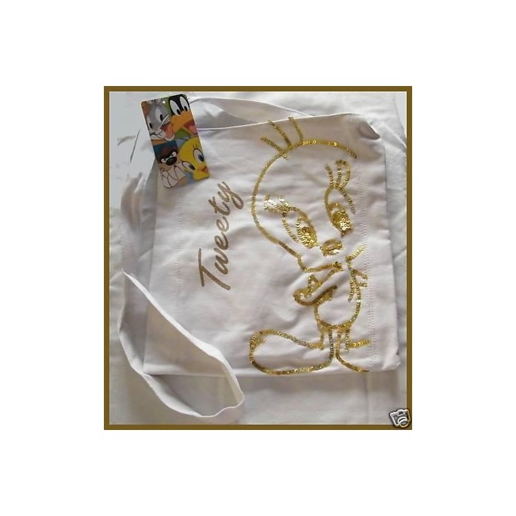 NSA|Looney Tunes Borsa Cartoon Bianca con TITTI a Paillette