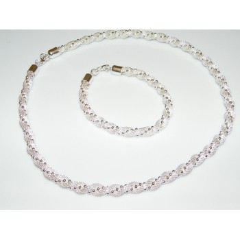 NSA|tteria : Demi Parure Argento Collana Bracciale Luminoso