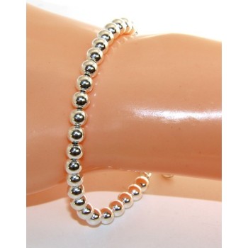 NSA|ARGENTO 925 : Bracciale unisex palline 5 mm lung 15.00 20.00 cm