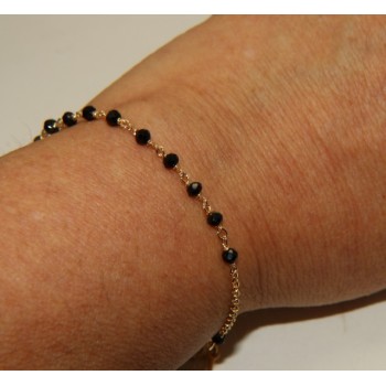 NSA|Bracciale rosario in Argento 925 bagno oro giallo croce a ciondolo NALBORI