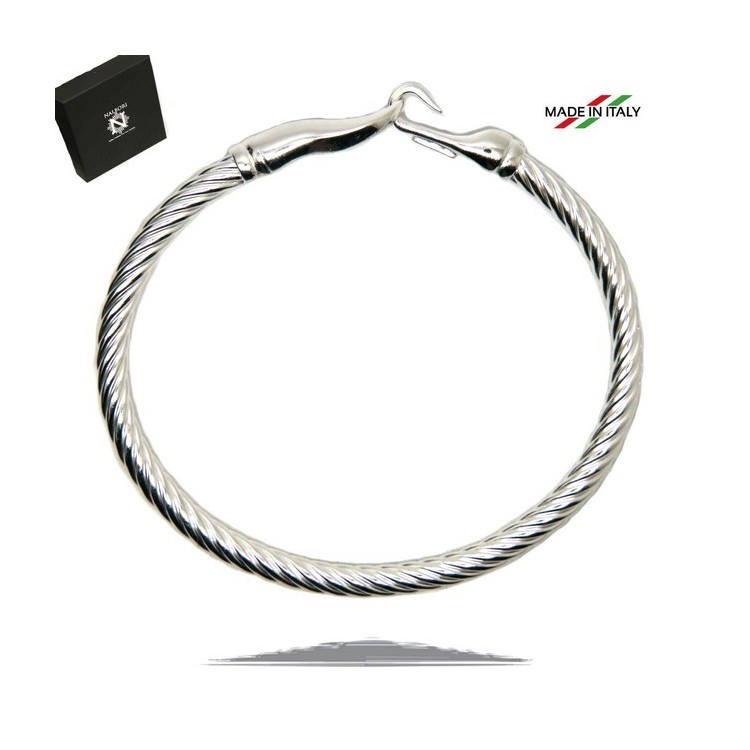 NSA|NALBORI cable bracciale argento 925 gancio 18 cm