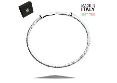 NSA|NALBORI Cable argento 925 bracciale gancio e pietre nere