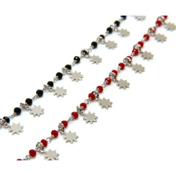 NSA|NALBORI 925 Silver bracelet with red or black sun pendants