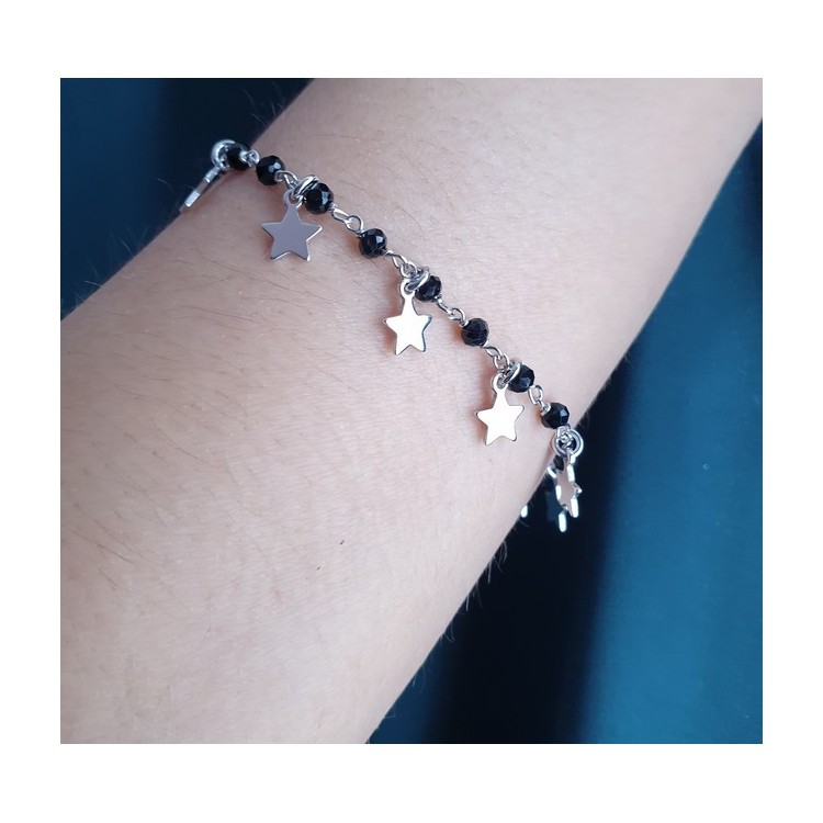 NSA|925 Sterling Silver women's bracelet with small stars shaped pendants NALBORI