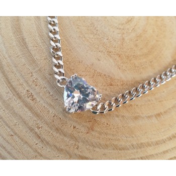 NSA|NALBORI collana choker zircone cuore grande argento 925