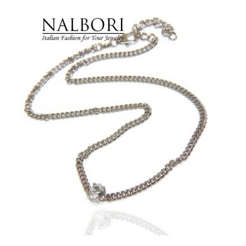 NSA|NALBORI 925 sterling silver oval zircon choker necklace