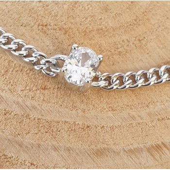 NSA|NALBORI choker zircone ovale argento 925 grumetta collana