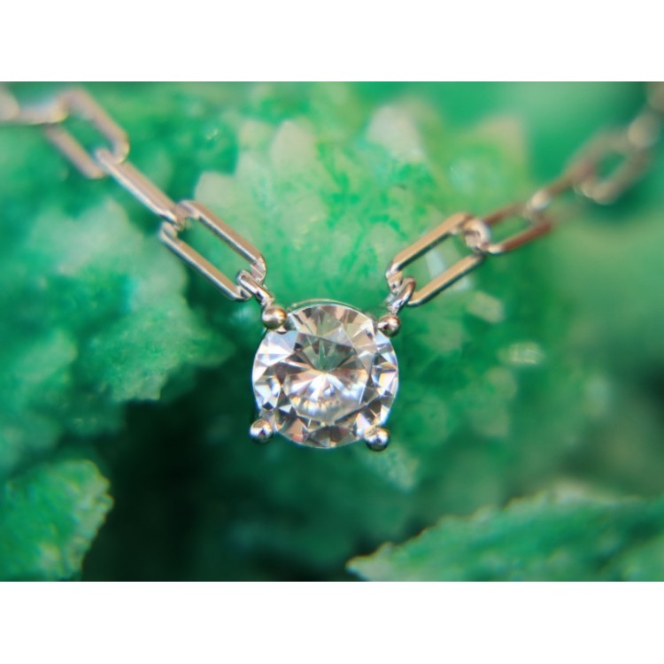 NSA|NALBORI round zircon choker 925 silver staples necklace