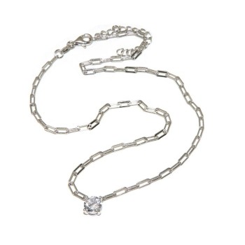 NSA|NALBORI collana choker zircone tondo argento 925 graffette