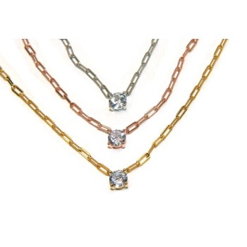 NSA|NALBORI choker zircone tondo argento 925 graffette collana