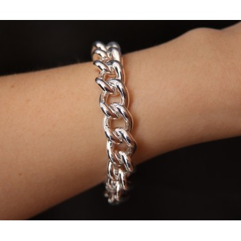 NSA|NALBORI bracciale o collana grumetta 12,5mm grande argento 925