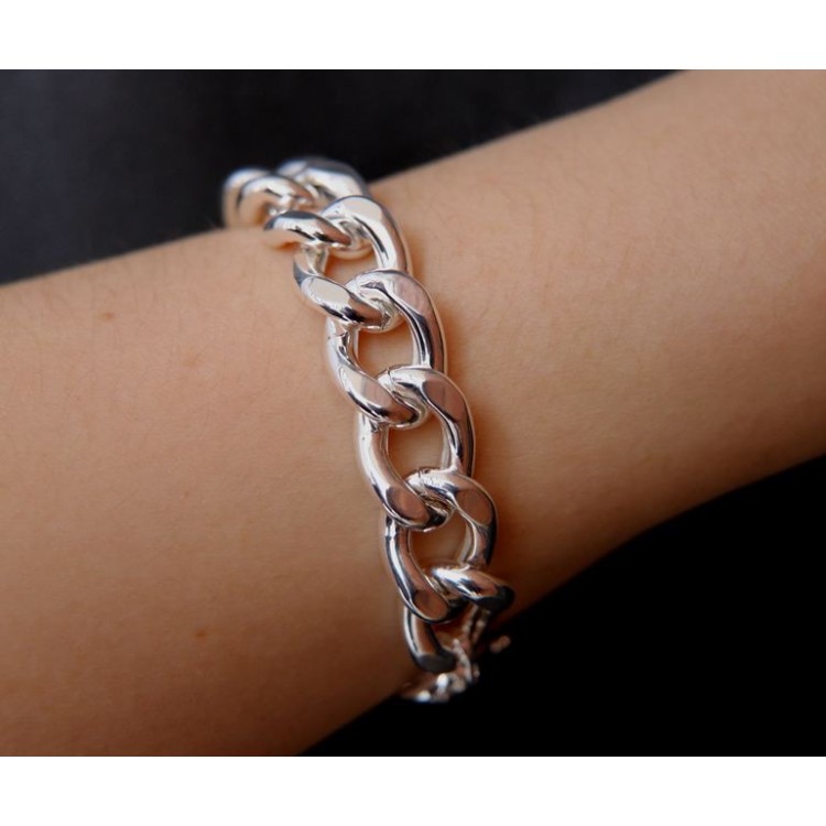 NSA|NALBORI bracciale o collana grumetta 13mm grande argento 925 diamantata