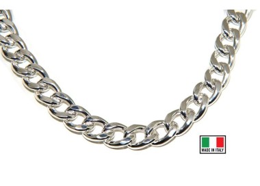 NSA|NALBORI 925 silver diamond-coated large gourmette necklace or bracelet 13 mm
