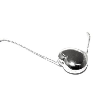 NSA|woman choker necklace with large looped heart in 925 sterling silver handcrafted