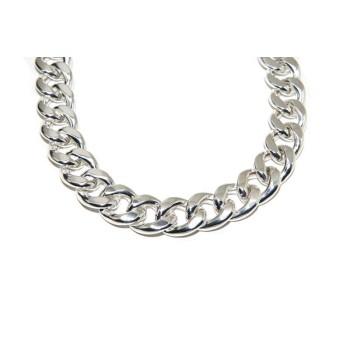 NSA|NALBORI bracelet or curb necklace 17.5mm large 925 silver diamond