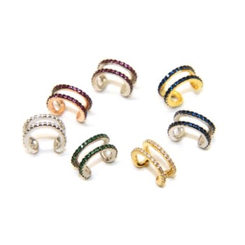 NSA|sterling silver hoop trago double Nalbori