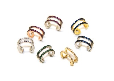 NSA|sterling silver hoop trago double Nalbori