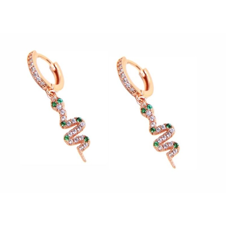 NSA|NALBORI 925 silver earrings snake pendants with zircons