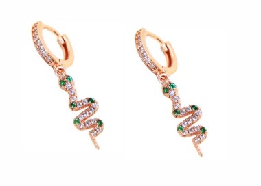 NSA|NALBORI orecchini argento 925 ciondoli serpenti con zirconi