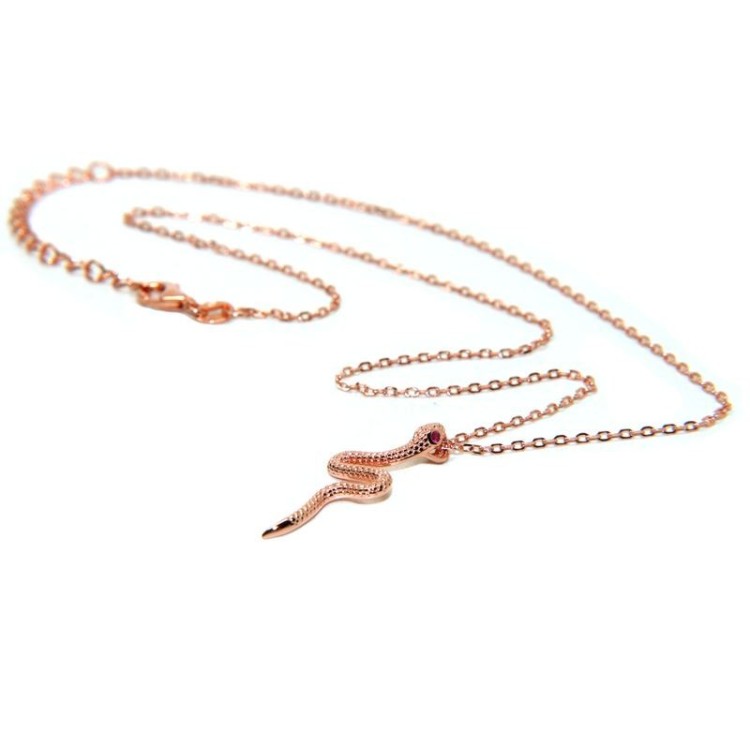 NSA|NALBORI snake necklace 925 silver rose gold plated