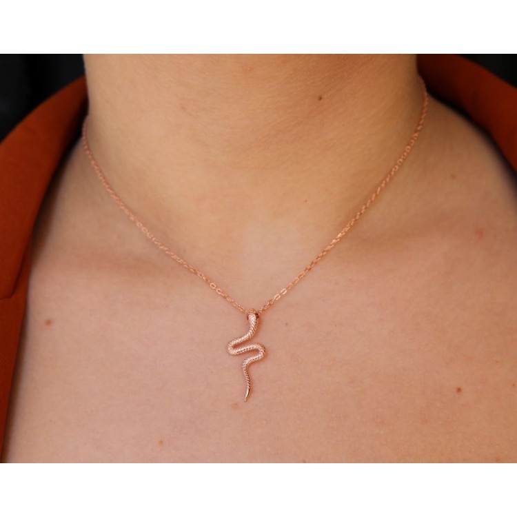 NSA|NALBORI snake necklace 925 silver rose gold plated