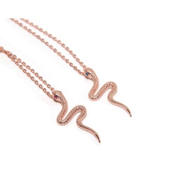 NSA|NALBORI snake necklace 925 silver rose gold plated