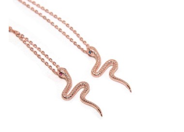 NSA|NALBORI snake necklace 925 silver rose gold plated