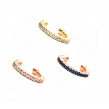 NSA|yellow rose gold plated 925 silver tragus with white colored zircons