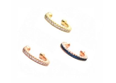 NSA|yellow rose gold plated 925 silver tragus with white colored zircons