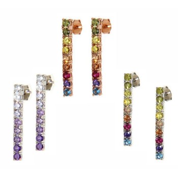 NSA|NALBORI 925 silver tennis zircons earrings