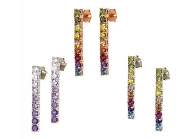 NSA|NALBORI 925 silver tennis zircons earrings