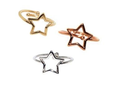 NSA|Anello argento 925 stella regolabile placcato oro giallo rosa