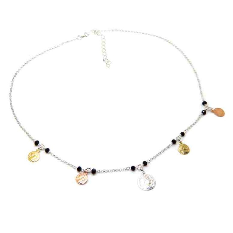 NSA|NALBORI Necklace 925 silver coins 3 colors