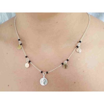 NSA|NALBORI Necklace 925 silver coins 3 colors