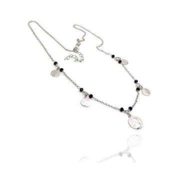 NSA|NALBORI Necklace 925 silver coins black rhodium