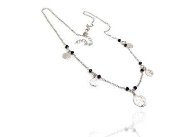 NSA|NALBORI Necklace 925 silver coins black rhodium